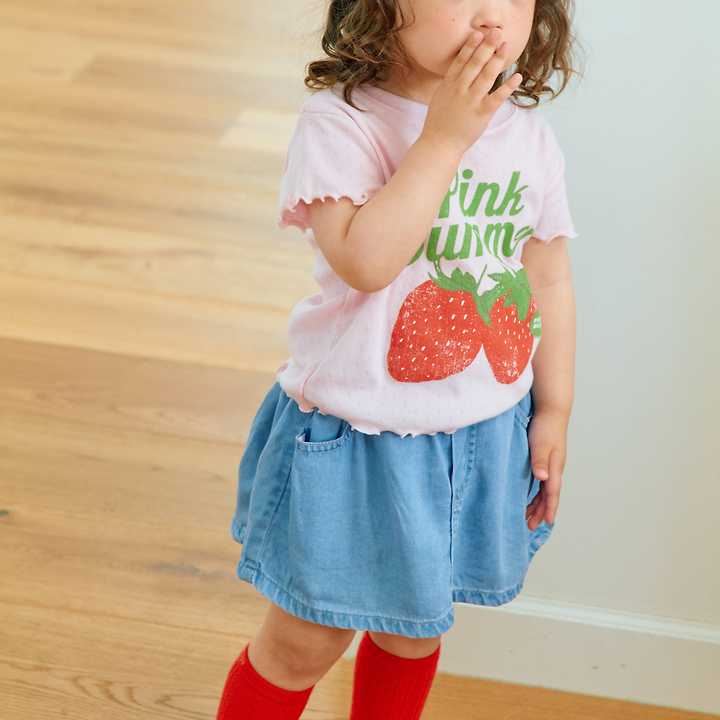 Firstblue - Korean Children Fashion - #fashionkids - Strawberry Punching Short Sleeve Tee - 10