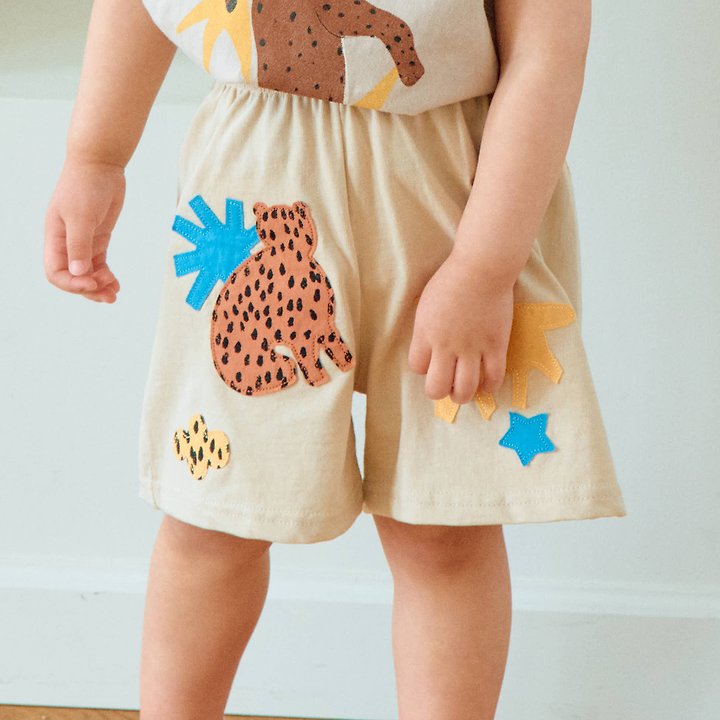 Firstblue - Korean Children Fashion - #fashionkids - Animal Embroidery Shorts - 5