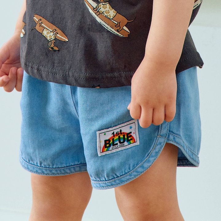 Firstblue - Korean Children Fashion - #fashionkids - Denim Labba Shorts - 2