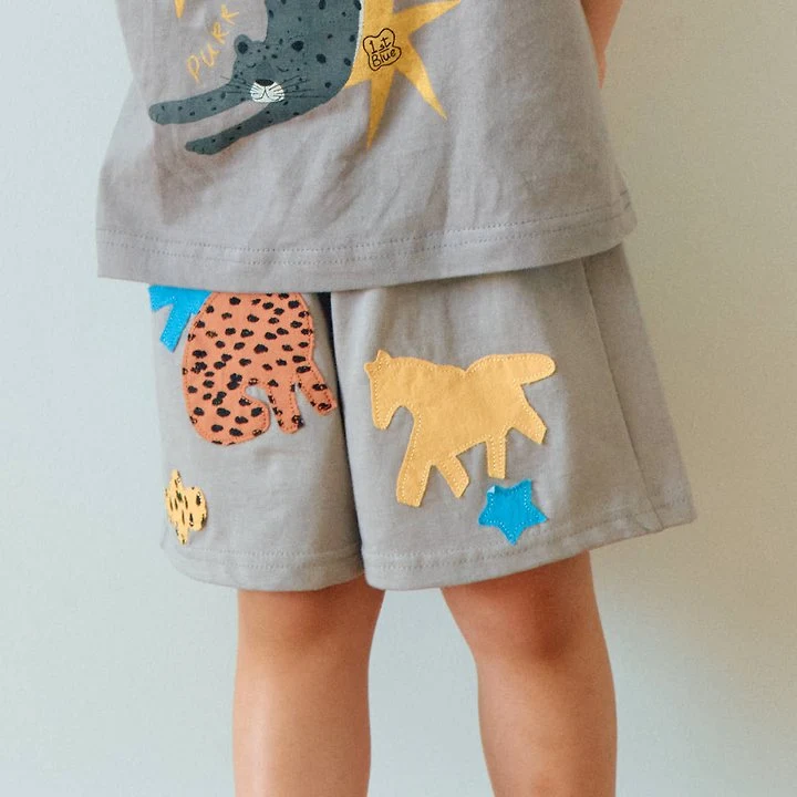 Firstblue - Korean Children Fashion - #kidsshorts - Animal Embroidery Shorts - 6