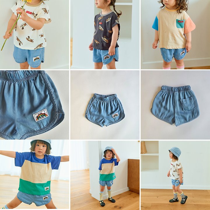 Firstblue - Korean Children Fashion - #kidsshorts - Denim Labba Shorts - 3