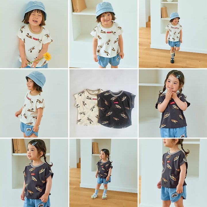 Firstblue - Korean Children Fashion - #kidsshorts - Surfing Dachs Drop Tee - 2