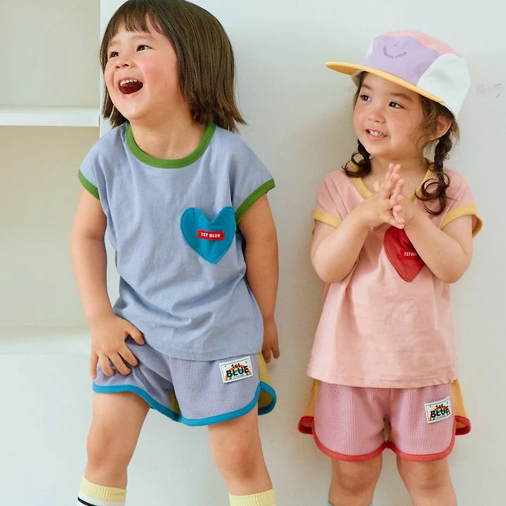 Firstblue - Korean Children Fashion - #kidsshorts - Heart Pocket Sleeveless Top