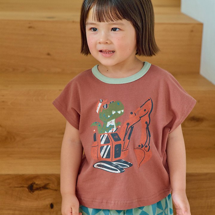 Firstblue - Korean Children Fashion - #kidsshorts - Excavator Dino Drop Tee - 4