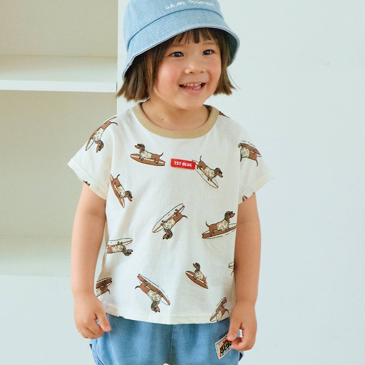 Firstblue - Korean Children Fashion - #kidsstore - Surfing Dachs Drop Tee - 3