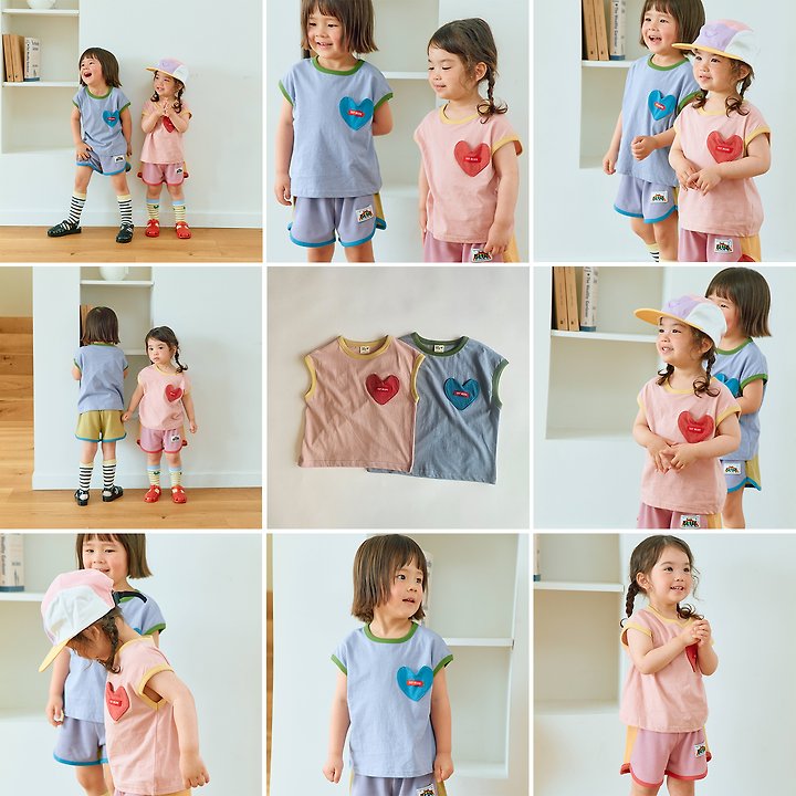 Firstblue - Korean Children Fashion - #kidsstore - Heart Pocket Sleeveless Top - 2