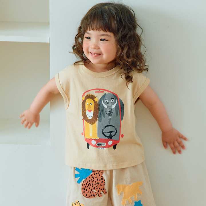 Firstblue - Korean Children Fashion - #kidzfashiontrend - Animal Car Sleeveless Top - 6