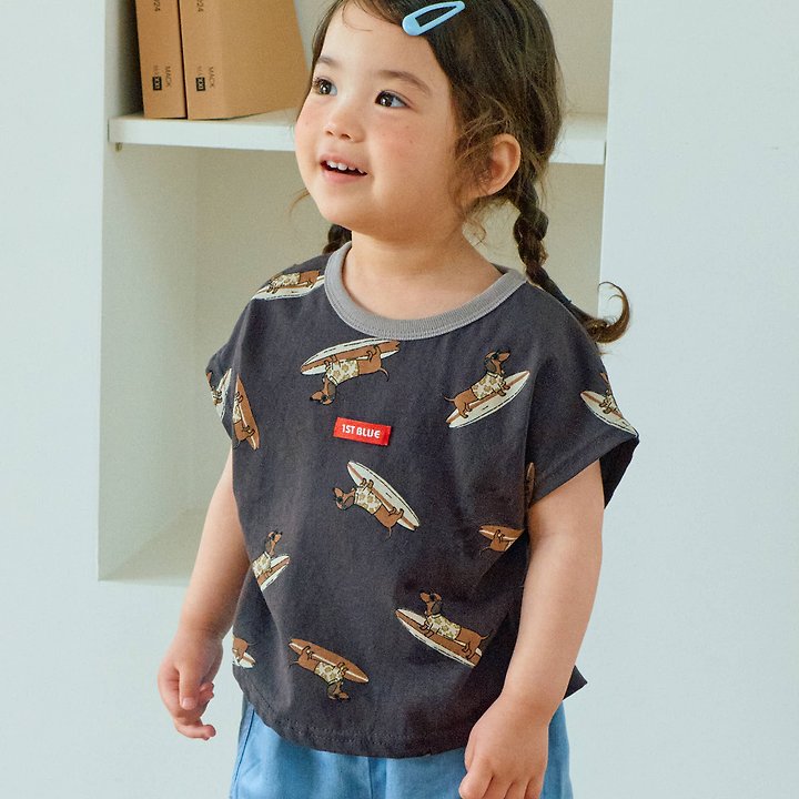 Firstblue - Korean Children Fashion - #kidsstore - Surfing Dachs Drop Tee - 4