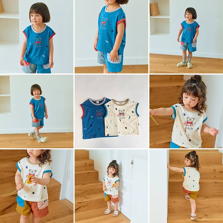 Firstblue - Korean Children Fashion - #kidzfashiontrend - Painting Print Sleeveless Top - 2