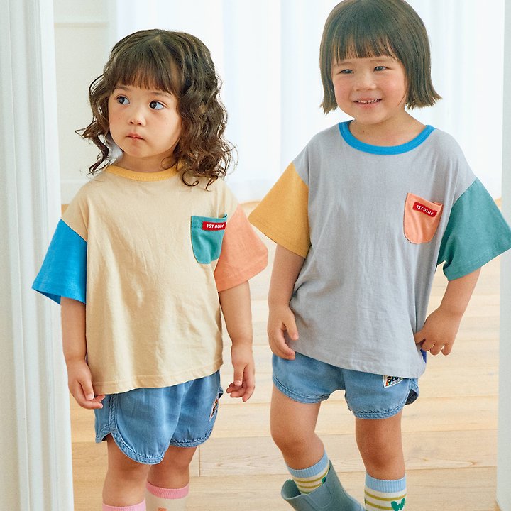 Firstblue - Korean Children Fashion - #littlefashionista - Pocket Short Sleeve Tee