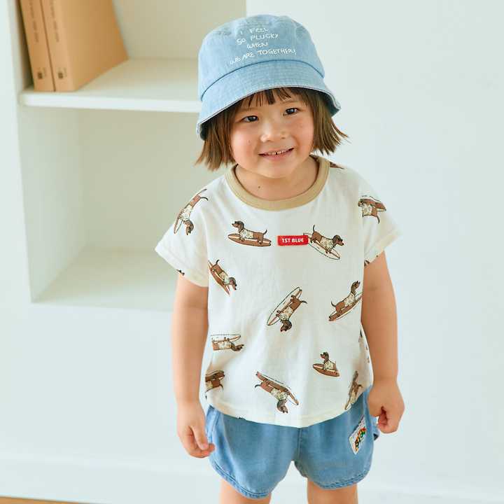Firstblue - Korean Children Fashion - #littlefashionista - Surfing Dachs Drop Tee - 6