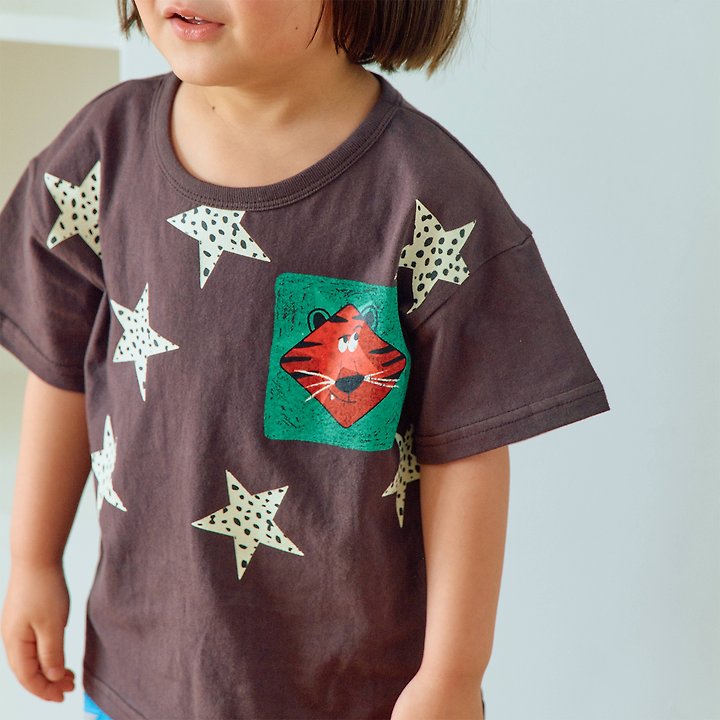 Firstblue - Korean Children Fashion - #magicofchildhood - Leopard Star Print Short Sleeve Tee - 3