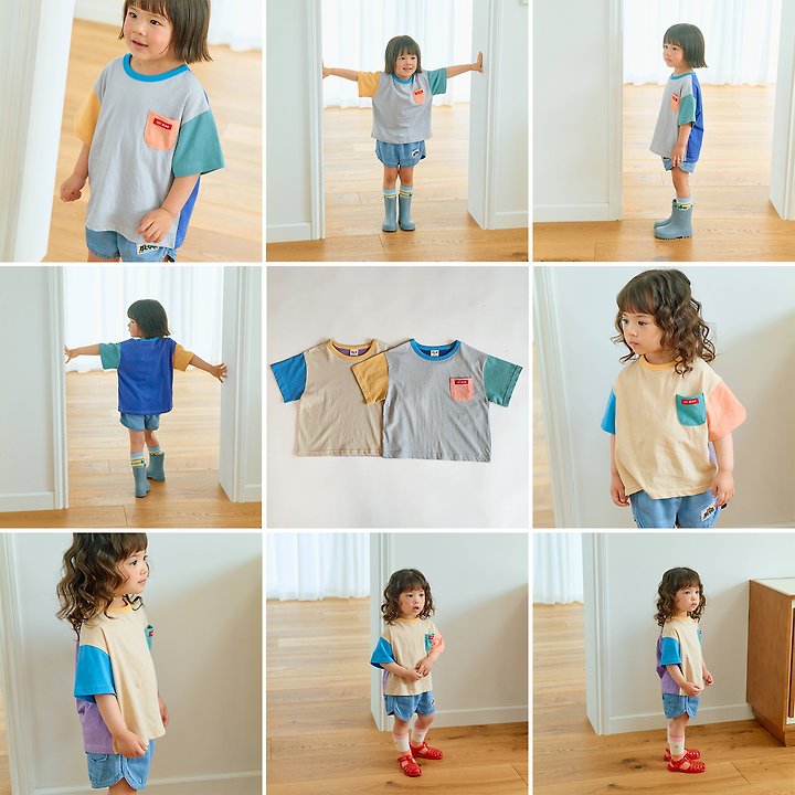Firstblue - Korean Children Fashion - #magicofchildhood - Pocket Short Sleeve Tee - 2