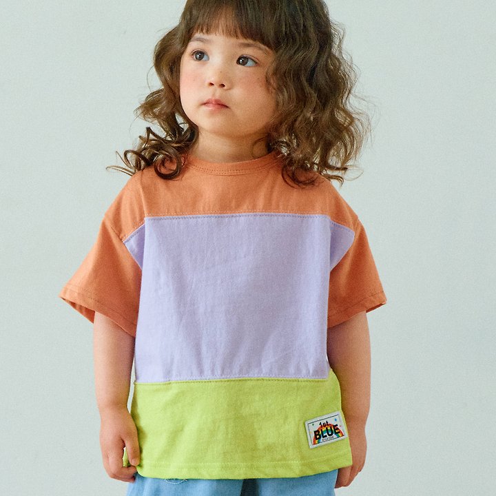 Firstblue - Korean Children Fashion - #prettylittlegirls - Panel Short Sleeve Tee - 3