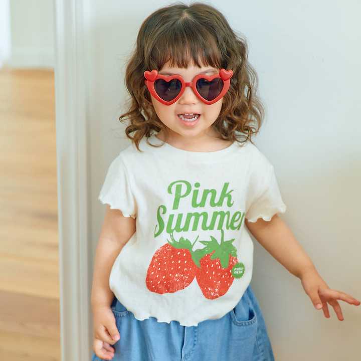 Firstblue - Korean Children Fashion - #stylishchildhood - Strawberry Punching Short Sleeve Tee - 5
