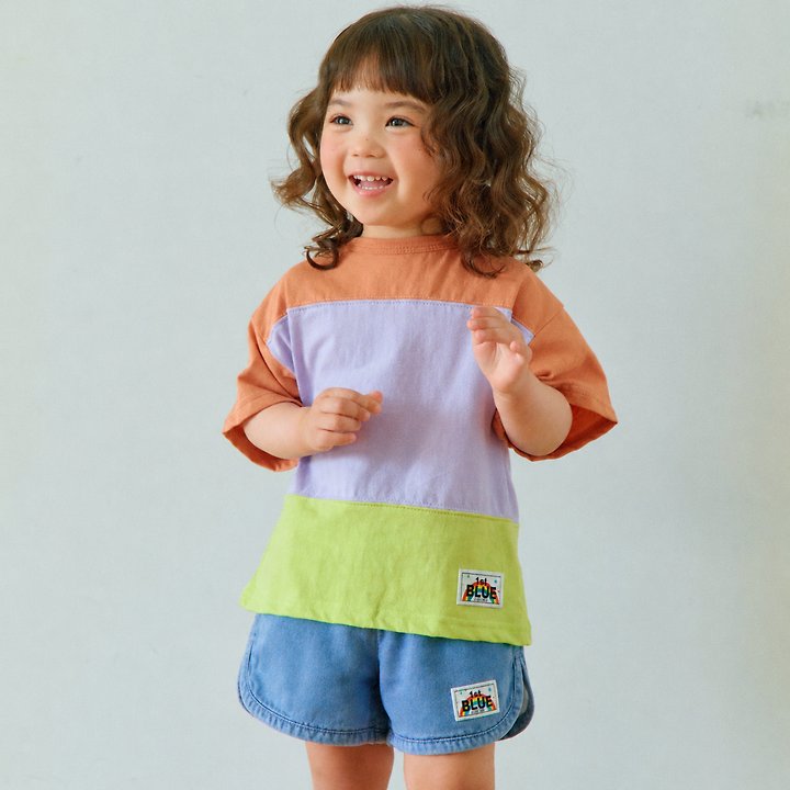 Firstblue - Korean Children Fashion - #toddlerclothing - Panel Short Sleeve Tee - 5