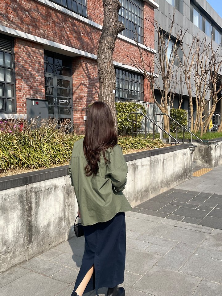 Flatgarden - Korean Women Fashion - #romanticstyle - Pocket Washed Shacket - 11