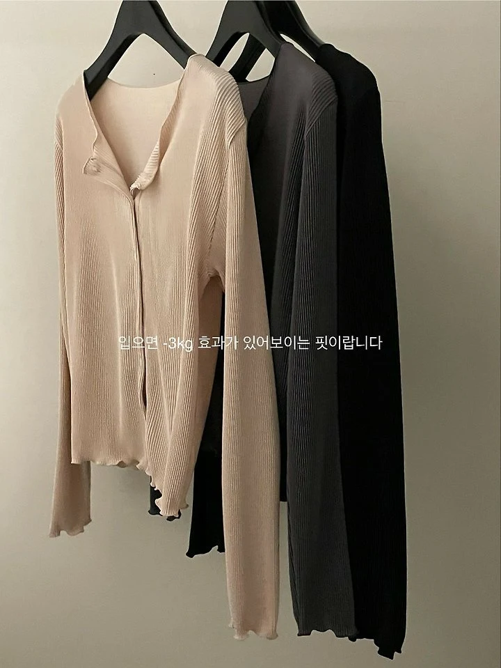 Flatgarden - Korean Women Fashion - #momslook - Pleated Cardigan - 4