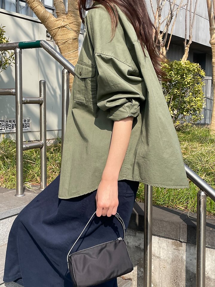 Flatgarden - Korean Women Fashion - #womensfashion - Pocket Washed Shacket - 6