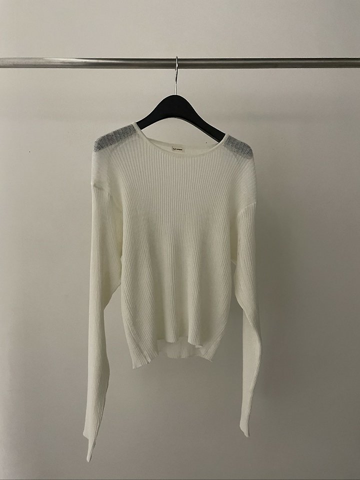Flatgarden - Korean Women Fashion - #momslook - See-Through Ribbed Knit - 4
