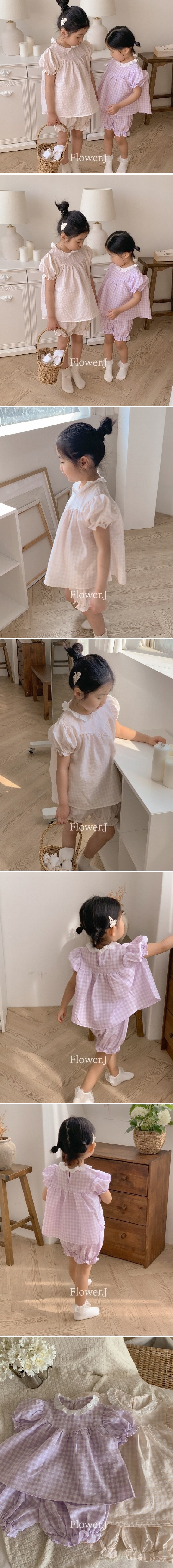 Flower J - Korean Children Fashion - #discoveringself - Check Check Set-Up