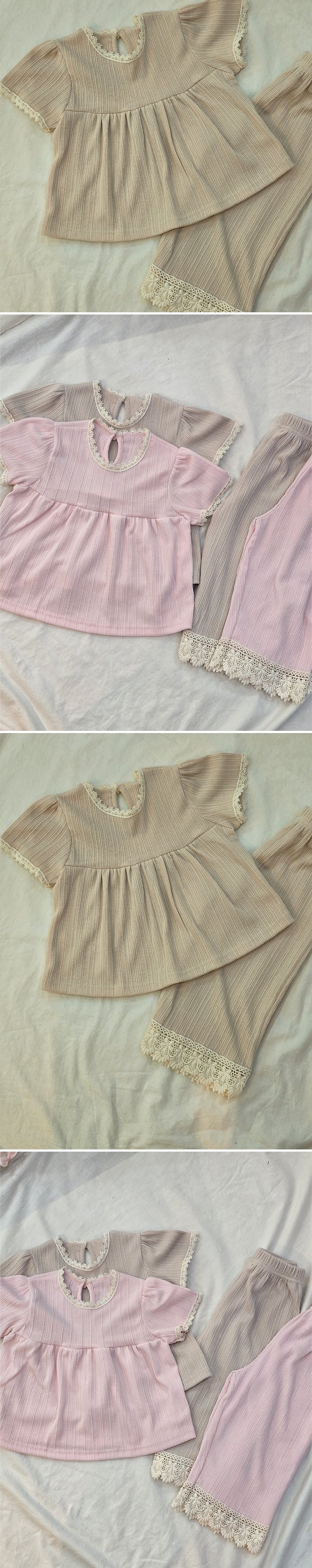 Flower J - Korean Children Fashion - #toddlerclothing - Lace Pants Set-Up