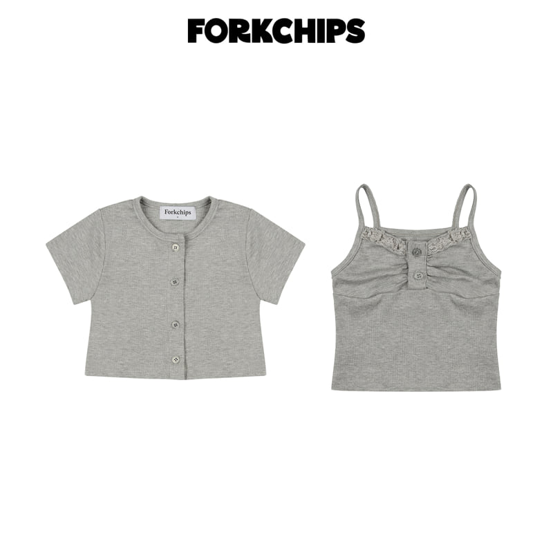 Fork Chips - Korean Children Fashion - #Kfashion4kids - Milky Cardigan Set - 3