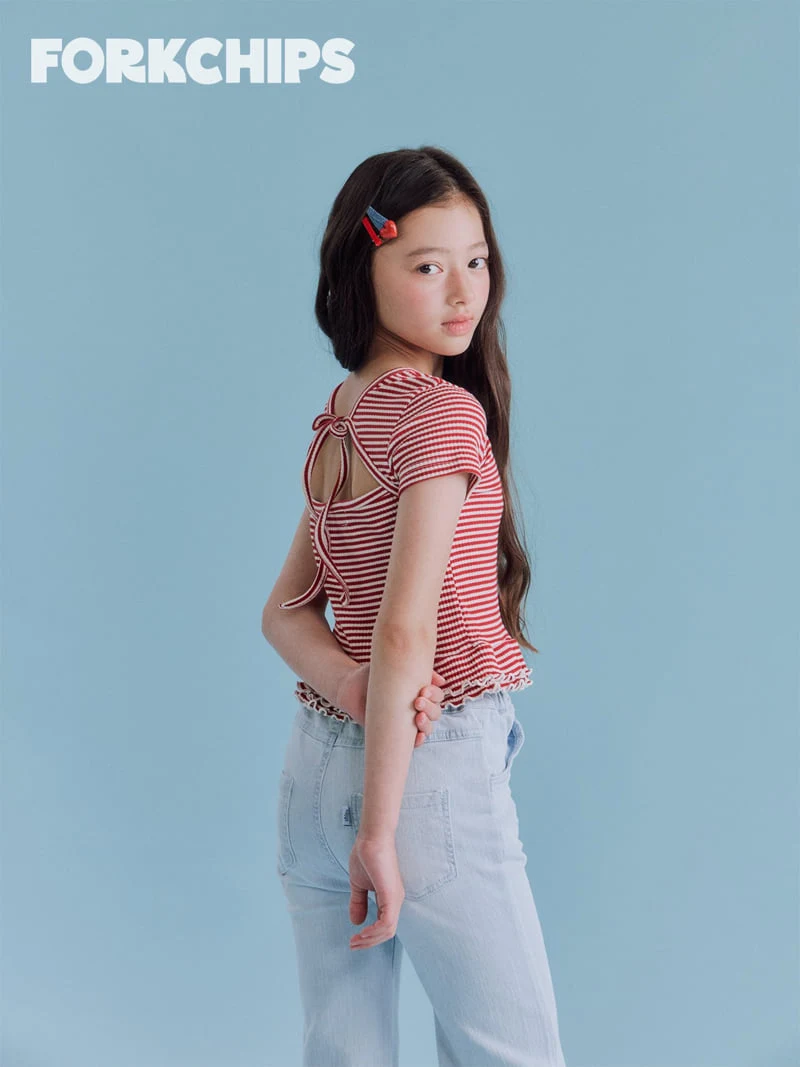 Fork Chips - Korean Children Fashion - #Kfashion4kids - Cherry Slit Tee - 7