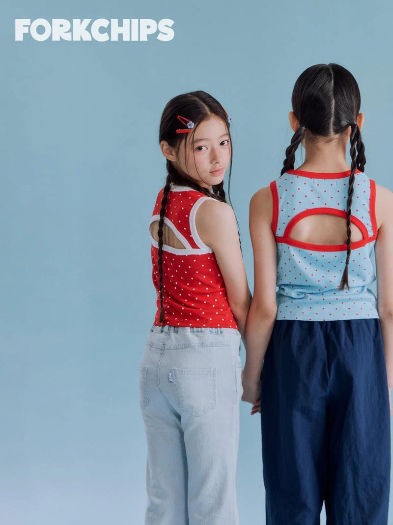 Fork Chips - Korean Children Fashion - #designkidswear - Tomato Slit Sleeveless - 6