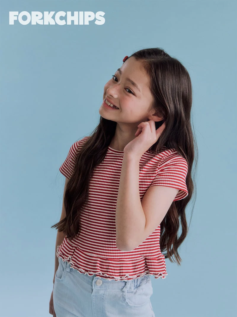 Fork Chips - Korean Children Fashion - #designkidswear - Cherry Slit Tee