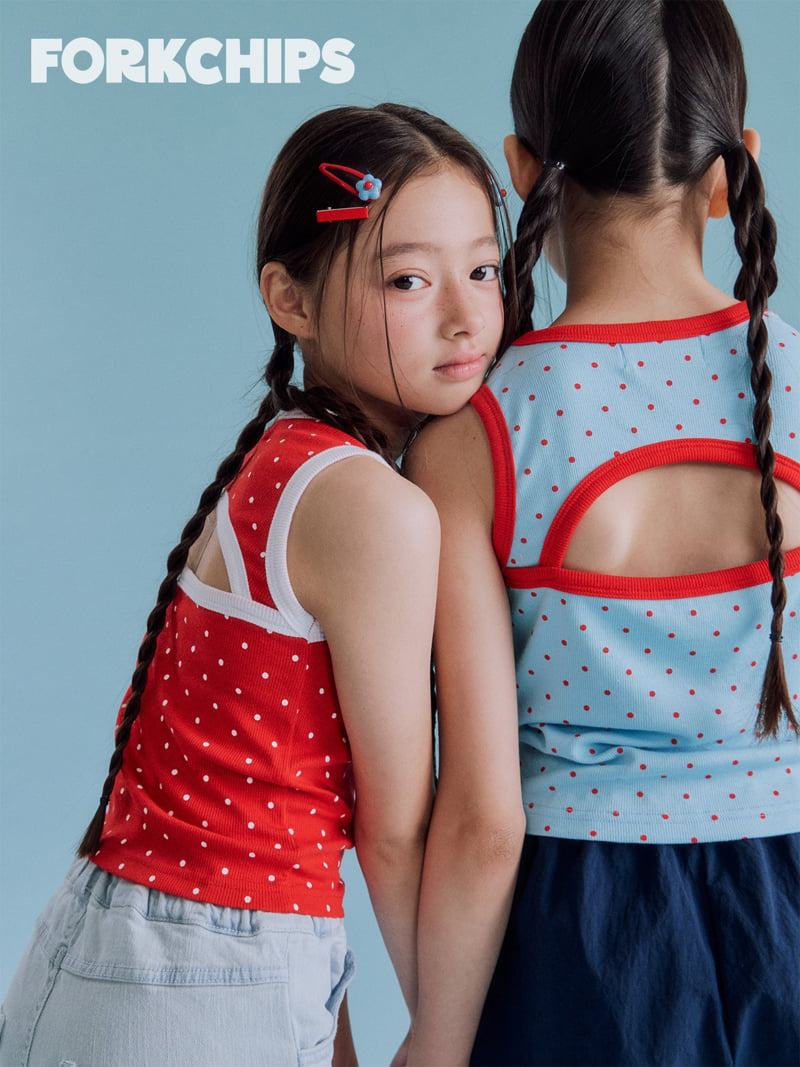 Fork Chips - Korean Children Fashion - #fashionkids - Tomato Slit Sleeveless - 8