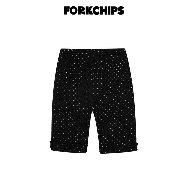 Fork Chips - Korean Children Fashion - #kidsshorts - Dotty Ruffle Leggings - 3