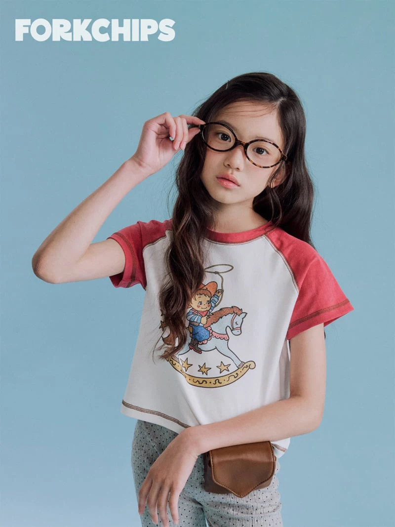 Fork Chips - Korean Children Fashion - #kidsshorts - Baby Horse Tee