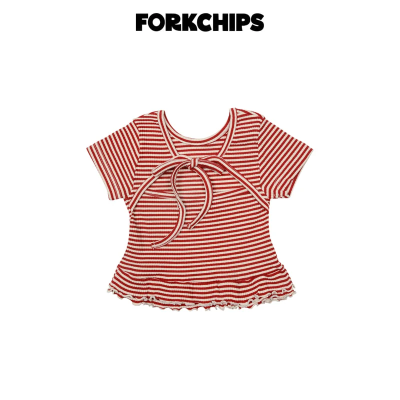 Fork Chips - Korean Children Fashion - #fashionkids - Cherry Slit Tee - 4
