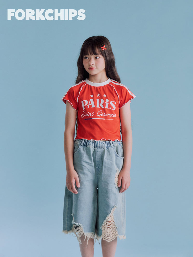 Fork Chips - Korean Children Fashion - #kidsstore - Paris Wave Tee - 7