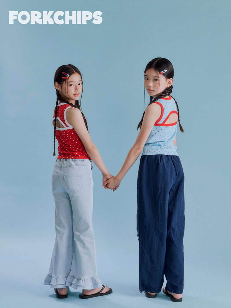 Fork Chips - Korean Children Fashion - #kidsstore - Tomato Slit Sleeveless - 10