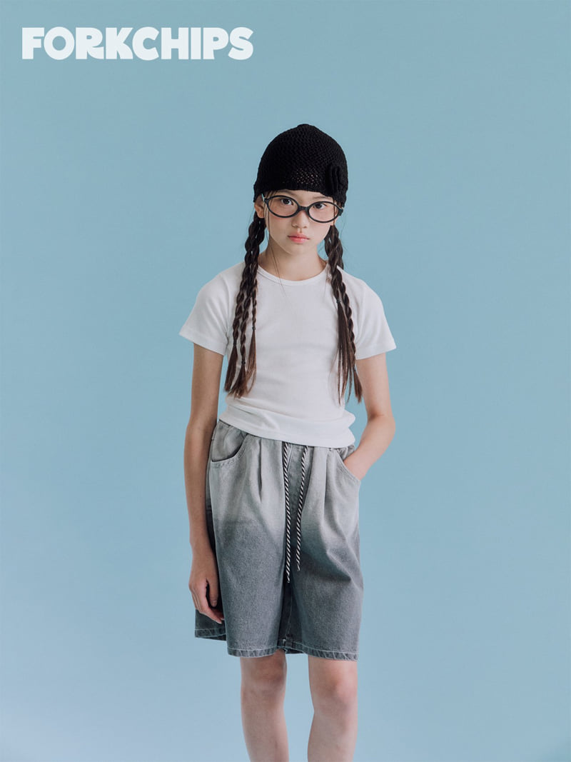 Fork Chips - Korean Children Fashion - #littlefashionista - Blending Denim Pants - 11