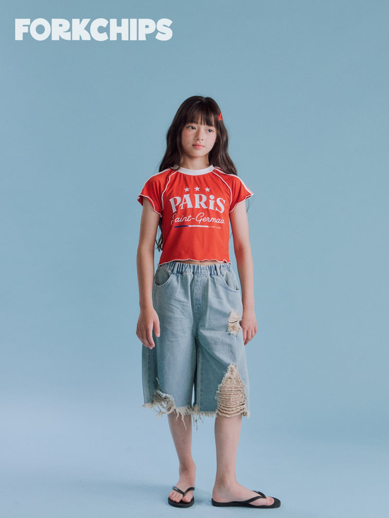 Fork Chips - Korean Children Fashion - #magicofchildhood - Paris Wave Tee - 11
