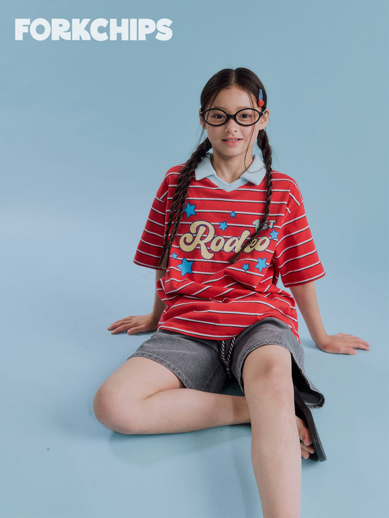 Fork Chips - Korean Children Fashion - #magicofchildhood - Rodeo Collar Tee - 11