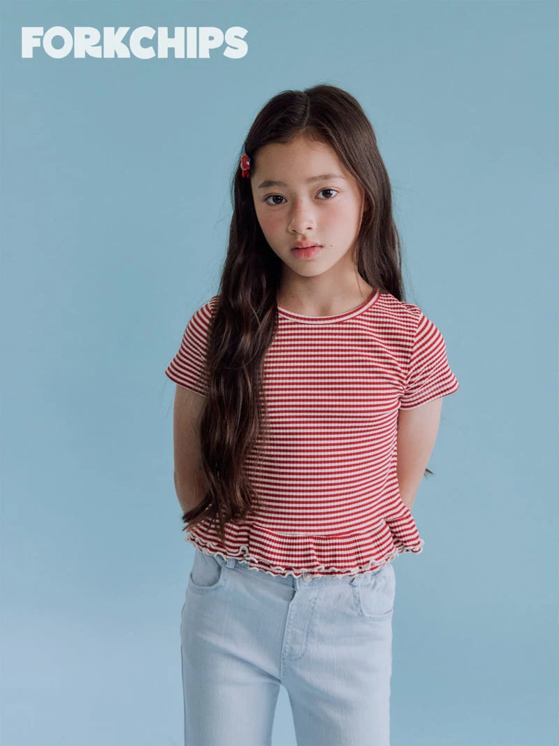 Fork Chips - Korean Children Fashion - #magicofchildhood - Cherry Slit Tee - 9