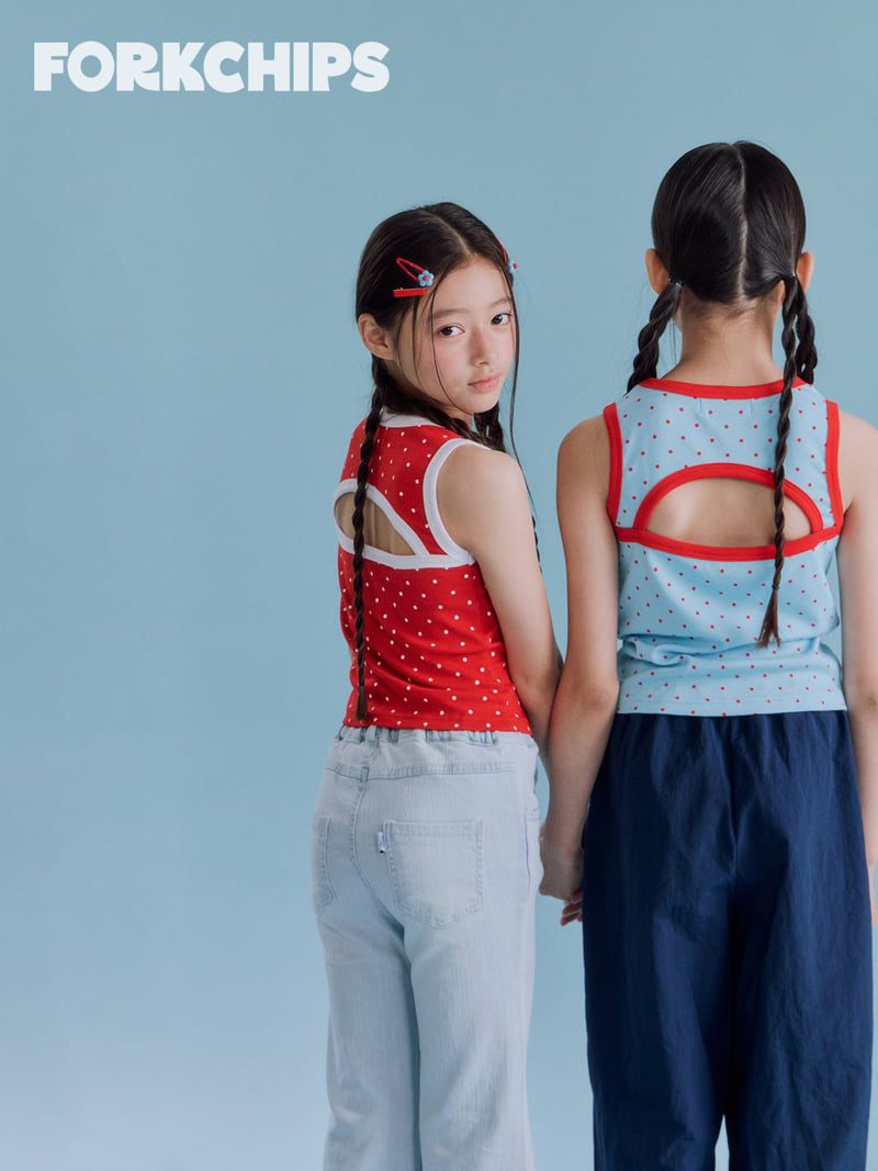 Fork Chips - Korean Children Fashion - #minifashionista - Tomato Slit Sleeveless