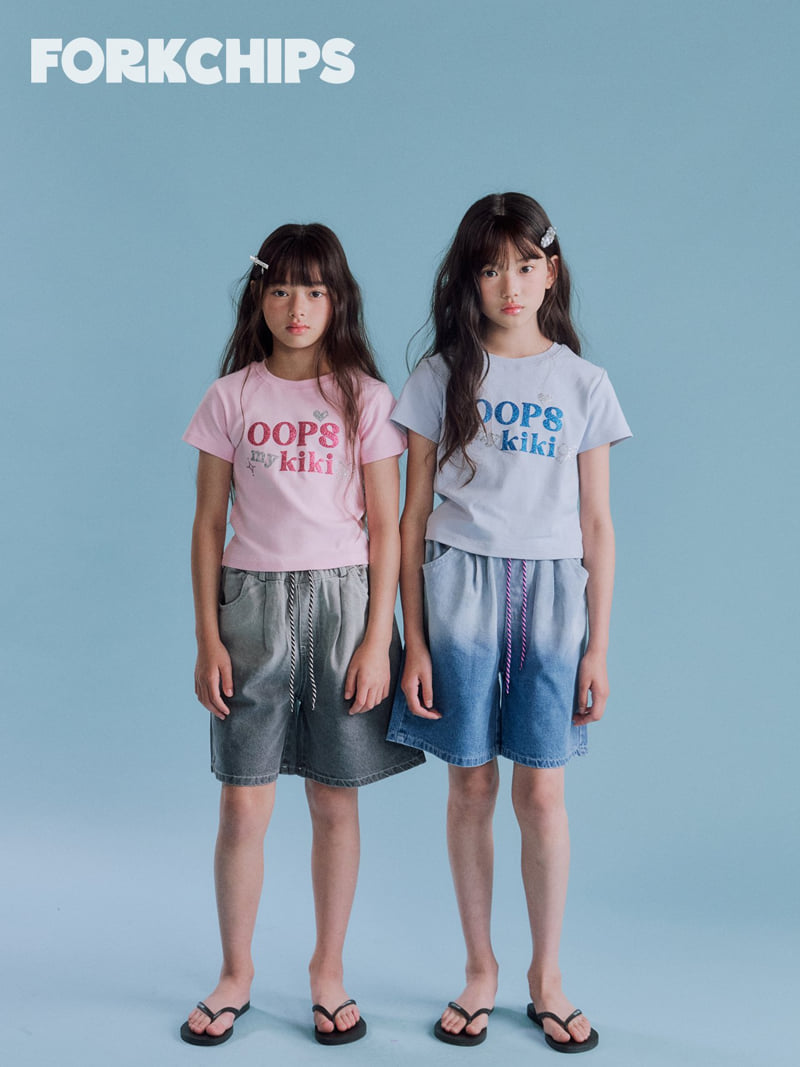 Fork Chips - Korean Children Fashion - #stylishchildhood - Blending Denim Pants