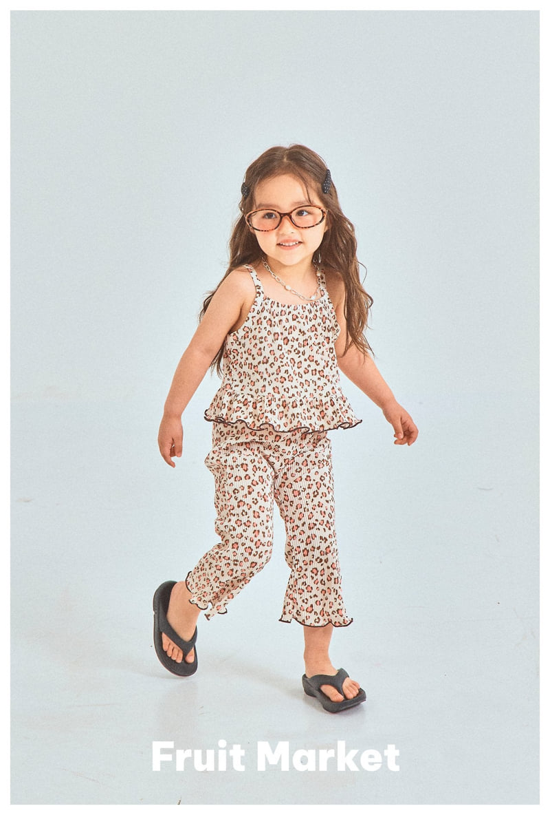 Fruit Market - Korean Children Fashion - #kidsstore - Leopard Pleats Set-up