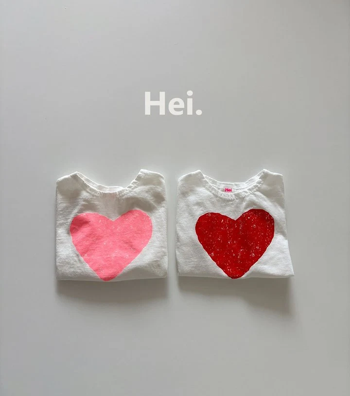 Hei - Korean Children Fashion - #kidsshorts - Heart Tee