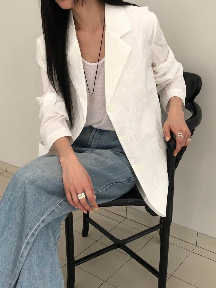 Heize - Korean Women Fashion - #momslook - Wrinkle Jacket - 2
