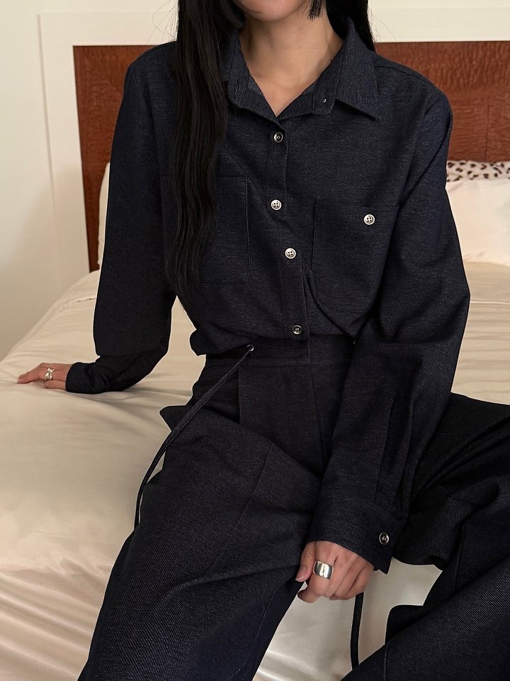 Heize - Korean Women Fashion - #momslook - Denim Banding Pants - 8