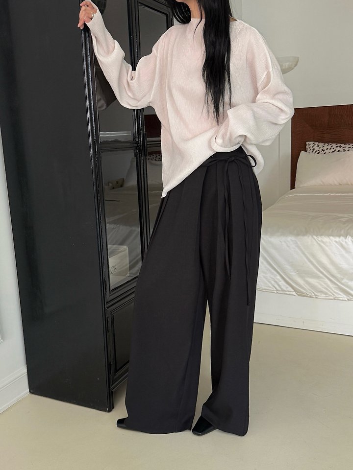 Heize - Korean Women Fashion - #momslook - Wrap Banding Pants - 2