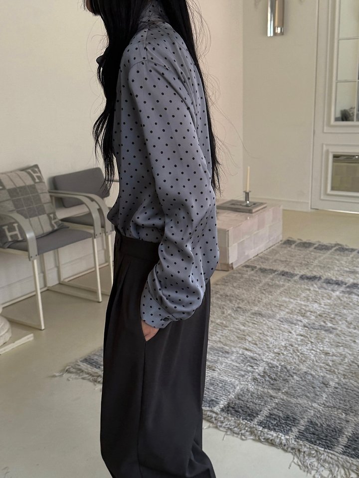 Heize - Korean Women Fashion - #momslook - Dot Blouse - 2