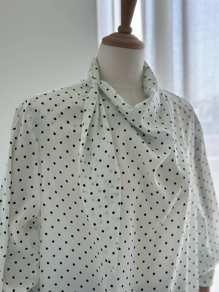 Heize - Korean Women Fashion - #restrostyle - Dot Blouse - 7