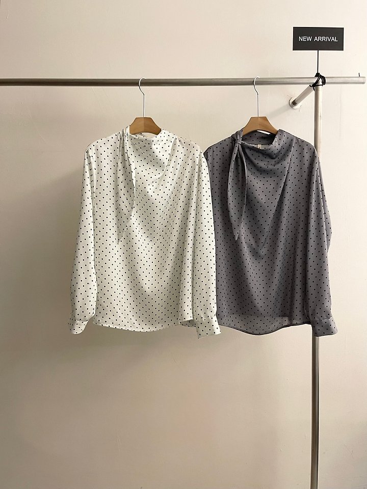 Heize - Korean Women Fashion - #shopsmall - Dot Blouse - 9